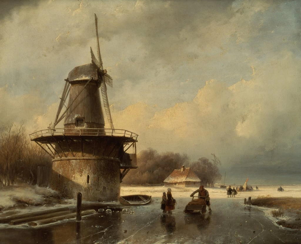 Paesaggio invernale con mulino - State Hermitage Museum, St. Petersburg